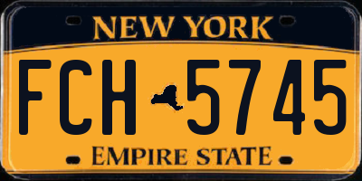 NY license plate FCH5745