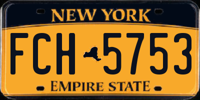 NY license plate FCH5753