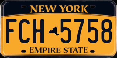 NY license plate FCH5758
