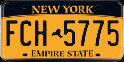 NY license plate FCH5775