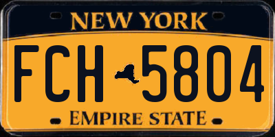 NY license plate FCH5804