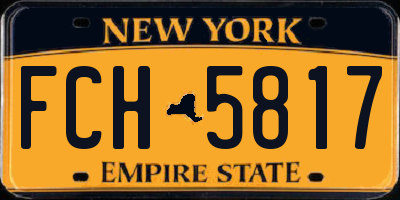 NY license plate FCH5817