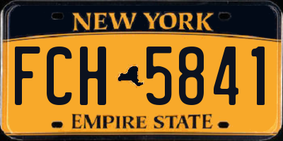 NY license plate FCH5841