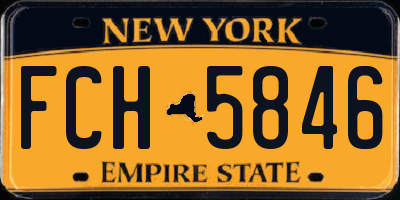 NY license plate FCH5846