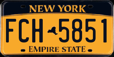 NY license plate FCH5851