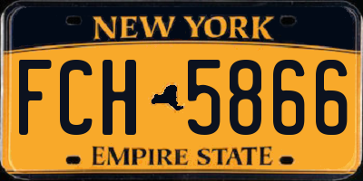 NY license plate FCH5866