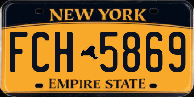 NY license plate FCH5869