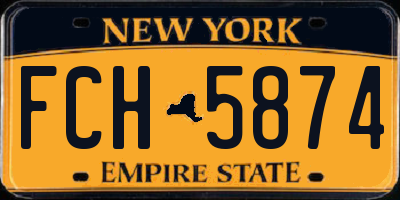 NY license plate FCH5874