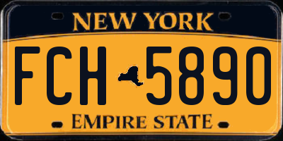 NY license plate FCH5890