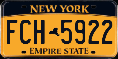 NY license plate FCH5922