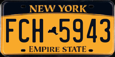 NY license plate FCH5943