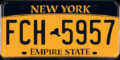 NY license plate FCH5957