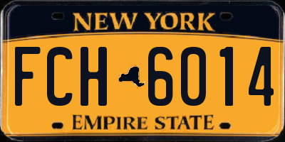 NY license plate FCH6014