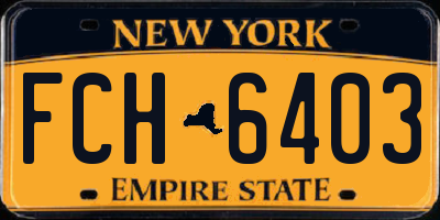 NY license plate FCH6403