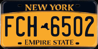 NY license plate FCH6502