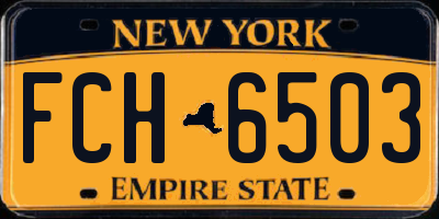NY license plate FCH6503
