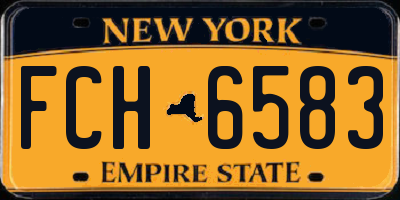 NY license plate FCH6583