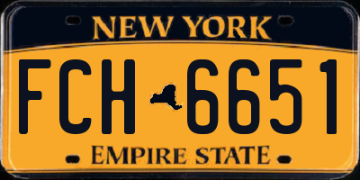 NY license plate FCH6651