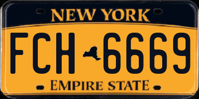 NY license plate FCH6669