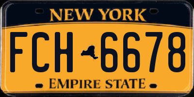 NY license plate FCH6678