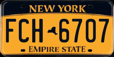 NY license plate FCH6707