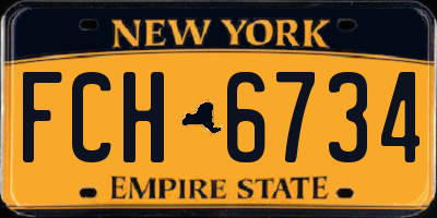 NY license plate FCH6734