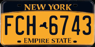 NY license plate FCH6743