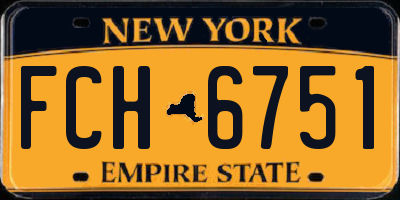 NY license plate FCH6751