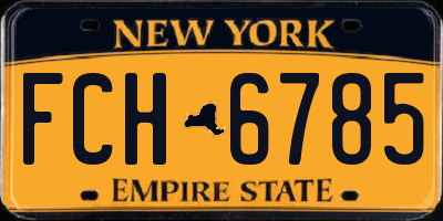 NY license plate FCH6785