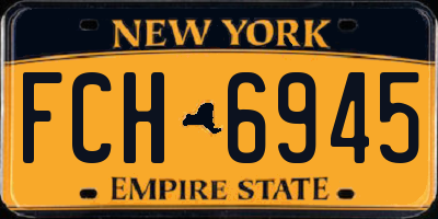 NY license plate FCH6945