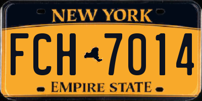 NY license plate FCH7014
