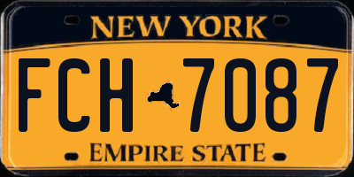 NY license plate FCH7087