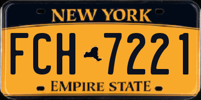 NY license plate FCH7221