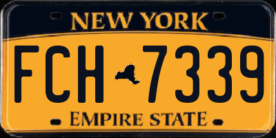 NY license plate FCH7339