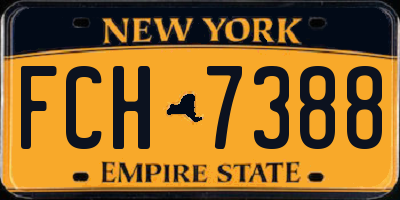 NY license plate FCH7388