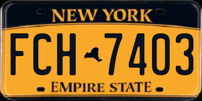 NY license plate FCH7403