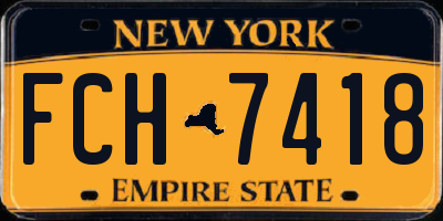 NY license plate FCH7418
