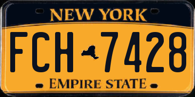 NY license plate FCH7428