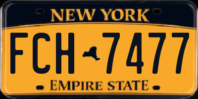 NY license plate FCH7477