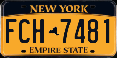 NY license plate FCH7481