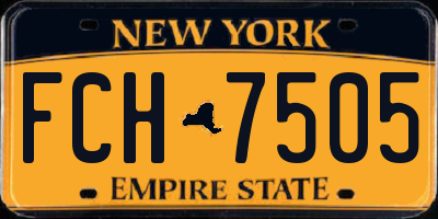 NY license plate FCH7505