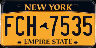 NY license plate FCH7535