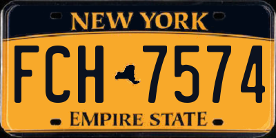 NY license plate FCH7574