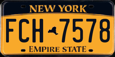 NY license plate FCH7578
