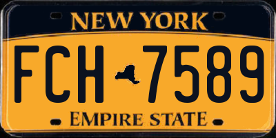 NY license plate FCH7589
