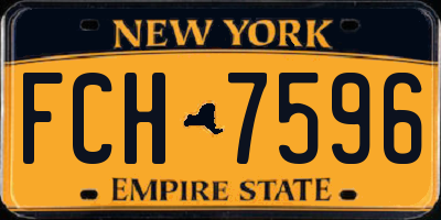 NY license plate FCH7596
