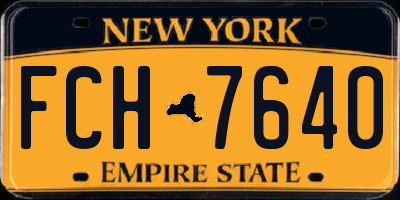 NY license plate FCH7640