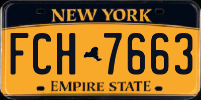 NY license plate FCH7663