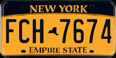 NY license plate FCH7674