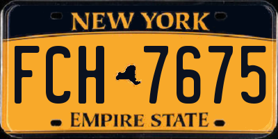 NY license plate FCH7675